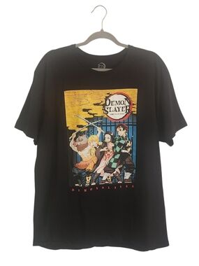 Demon Slayer Black Graphic Tee Size XL Flaw